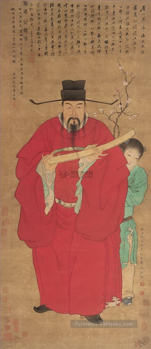 qian xuan xinguogong portrait chinois traditionnel Peintures à l'huile